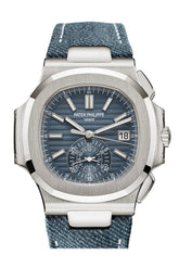 Patek Philippe Nautilus Flyback Chronograph White Gold Blue-Gray Dial Watch 5980/60G