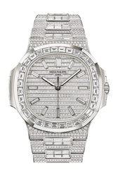 Patek Philippe Nautilus 41 Paved Diamond Dial Paved Diamond White Gold Watch 5811/1460G-001