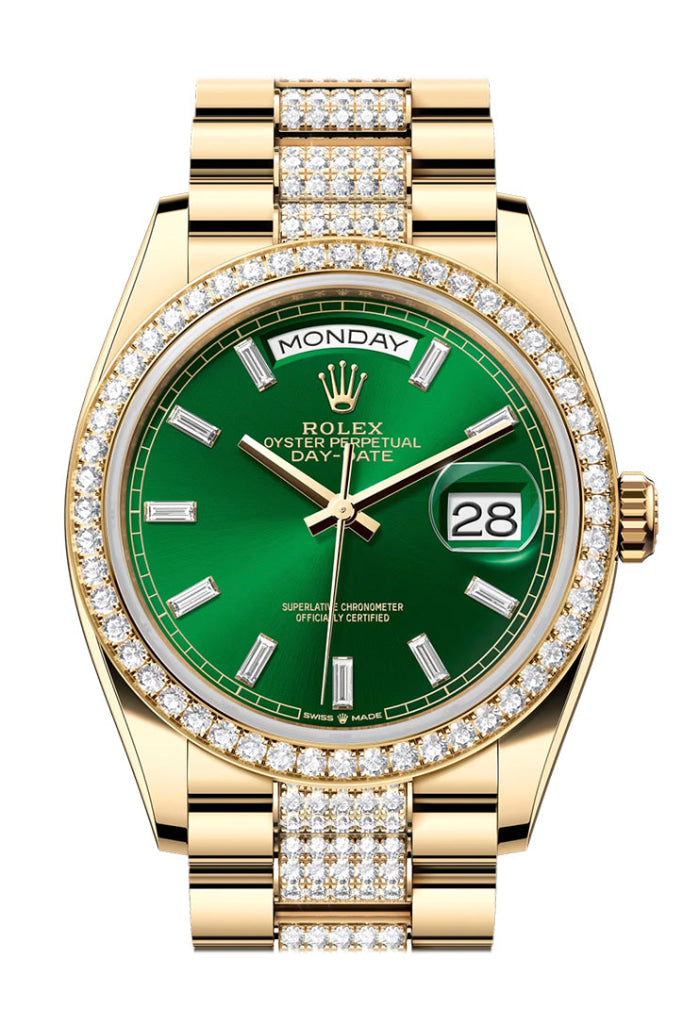 Gold rolex with green face online