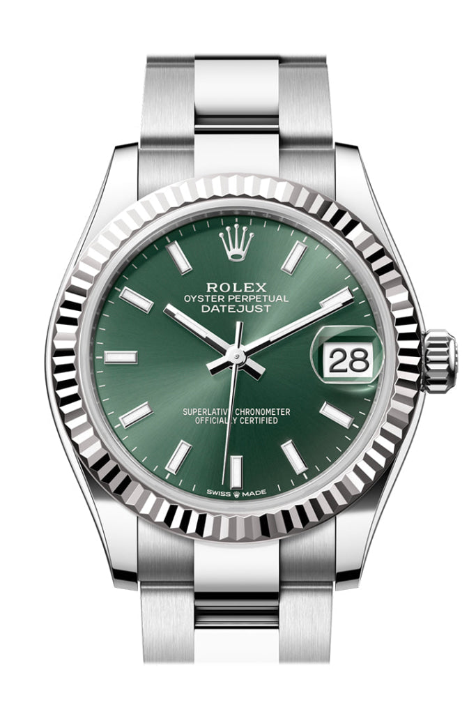 Rolex Datejust 31 Green Dial Fluted Bezel Ladies Watch 278274 278274 0017
