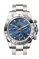 Rolex Daytona 40 Bright Blue Dial Tachymetric Scale Bezel White Gold Watch 126509