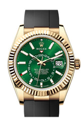Rolex Sky Dweller 42 Bright Green Dial Yellow Gold Mens Watch 336238