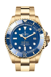 Rolex Sea-Dweller Deepsea 44 Blue Lacquer Dial Yellow Gold Men's Watch 136668LB-0001