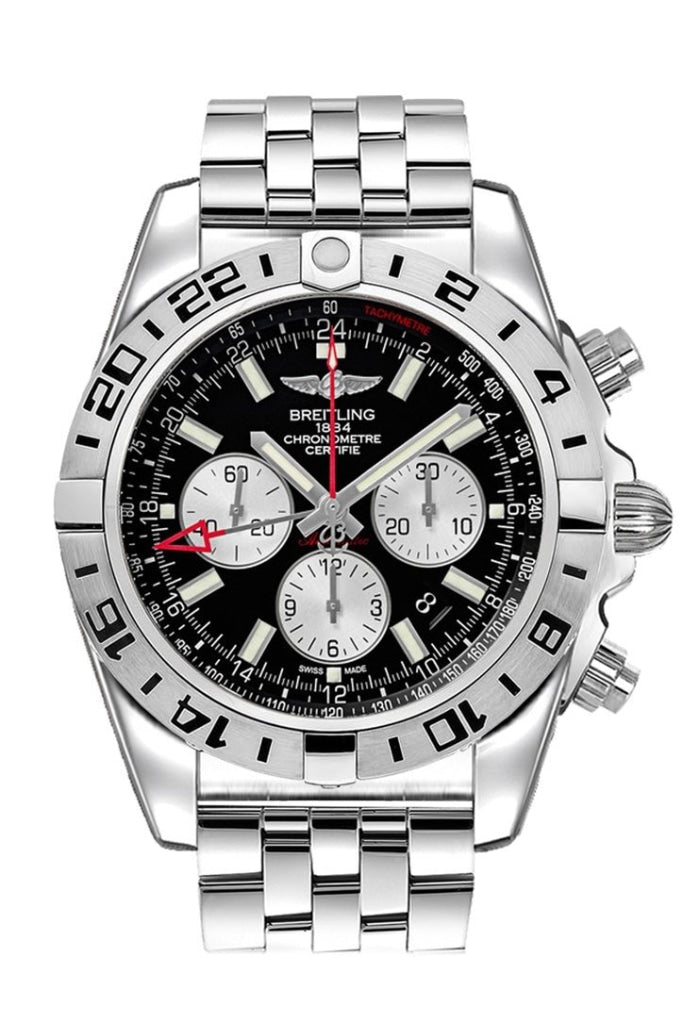 Breitling chronomat gmt black steel hot sale