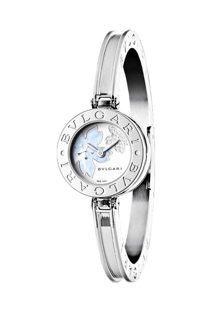 Bvlgari B Zero1 Quartz Steel Bracelet with Mother of Pearl Inlay Diamond Dial Ladies 22mmBZ22FDSS