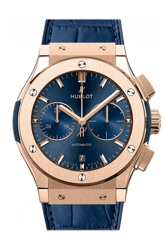 Hublot Classic Fusion Blue Sunray Dial 18K King Gold Automatic