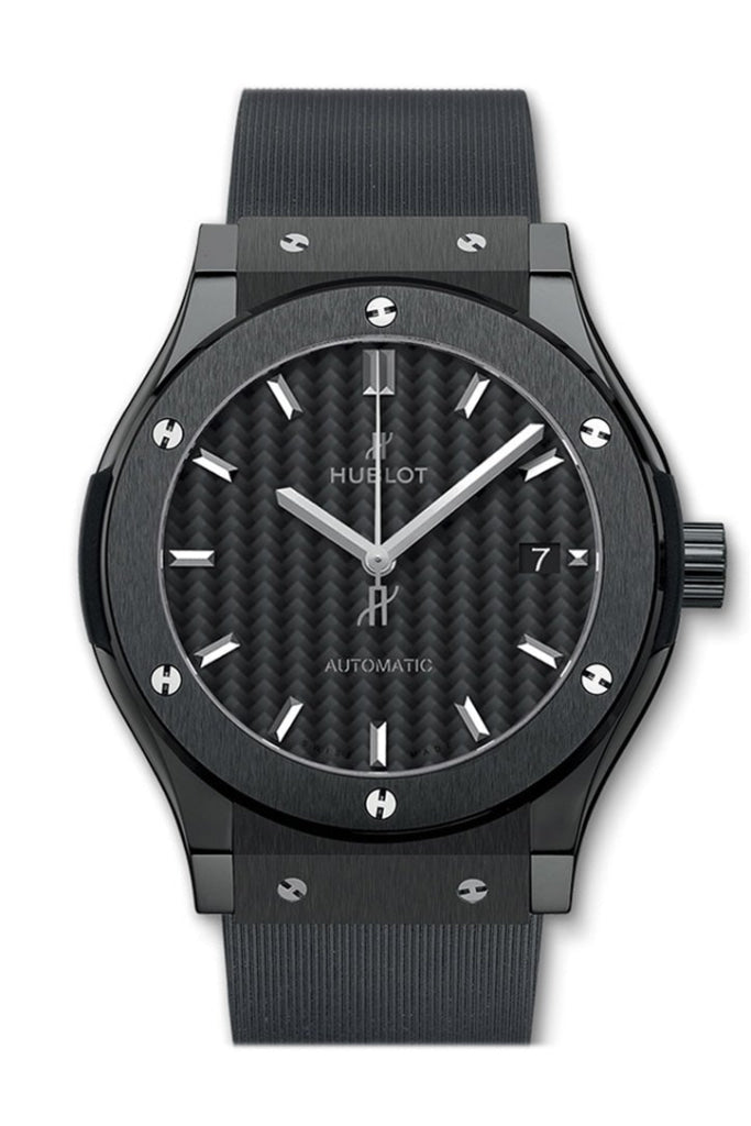 Hublot Classic Fusion Automatic Black Carbon Fiber Dial Black Rubber 45mm Men's Watch