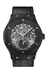 Hublot Classic Fusion Aerofusion Moonphase Black Magic Automatic Silver Dial Mens Watch