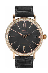 Iwc Portofino Anthracite Dial Diamond Automatic 37Mm Mens Watch Iw458108 Black