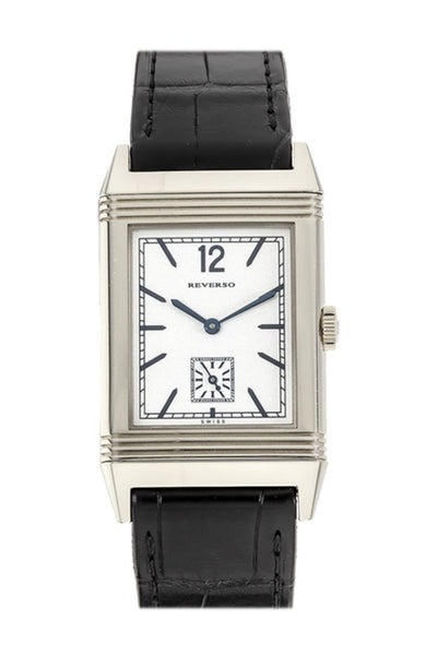 JAEGER JLC Reverso 1931 White Gold Black Croc Silver Dial 2783520 WatchGuyNYC New York