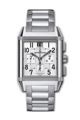 Jaeger Jlc Reverso Squadra Gmt Steel Silver Dial Watch 7018120
