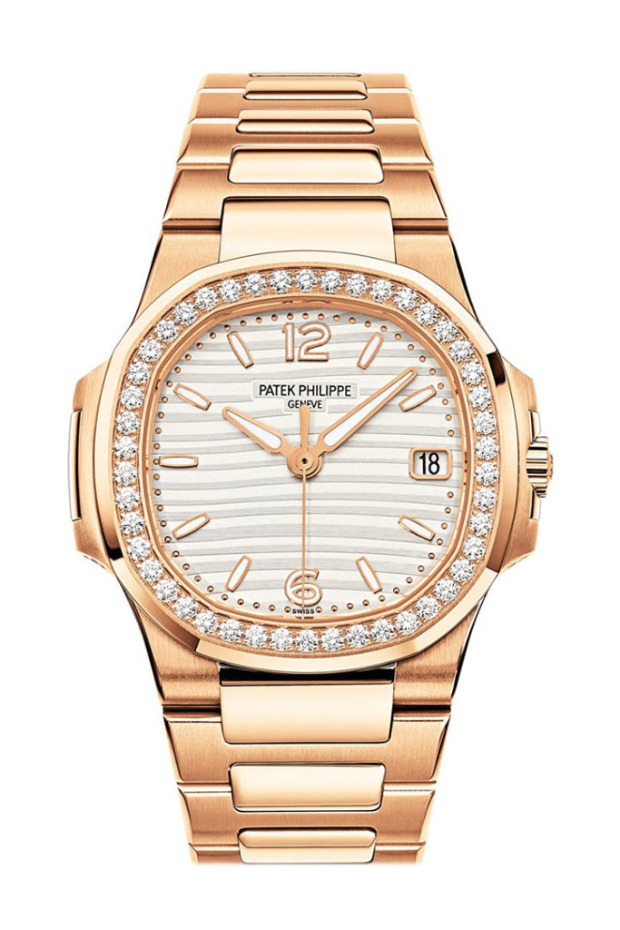 Patek Philippe Nautilus 18kt Rose Gold Diamond Ladies Watch 7010