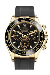 Rolex Cosmograph Daytona Black Dial Oysterflex Strap Mens Yellow Watch116518Ln 116518 Watch