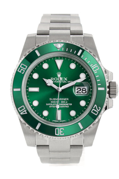 Mens Rolex Submariner 'Hulk' - Green Date Dial Watch - 116610LV - 2017