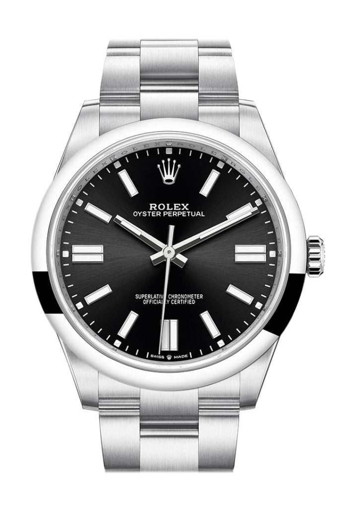 Rolex Oyster Perpetual 41 Black Dial Oyster Bracelet Watch 124300 WatchGuyNYC