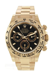 Rolex Cosmograph Daytona Black Dial Gold Mens Watch 116508