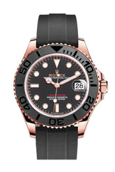 Rolex Yacht-Master 37 Black Dial Automatic 18Kt Everose Gold Watch 268655