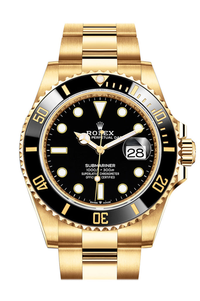 Rolex Submariner 41 Black Dial 18K Yellow Gold Bracelet Automatic
