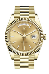 Rolex Day-Date 40 Champagne Dial 18K Yellow Gold President Automatic Men’s Watch 228238
