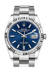 Rolex Datejust 36 Bright Blue Fluted Motif Dial Watch 126234