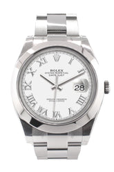 Rolex Datejust 41 White Roman Dial Automatic Men’s Watch 126300