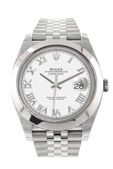 Rolex Datejust 41 White Roman Dial Automatic Jubilee Men’s Watch 126300