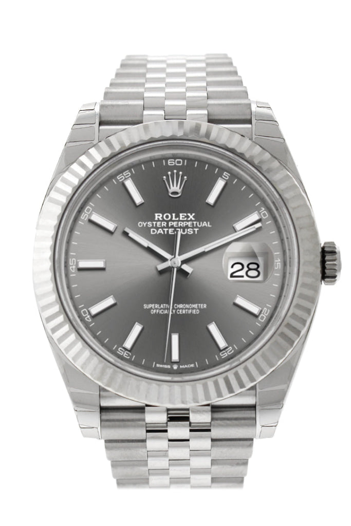 Rolex datejust 41mm stainless steel 126334 dark rhodium index jubilee sales