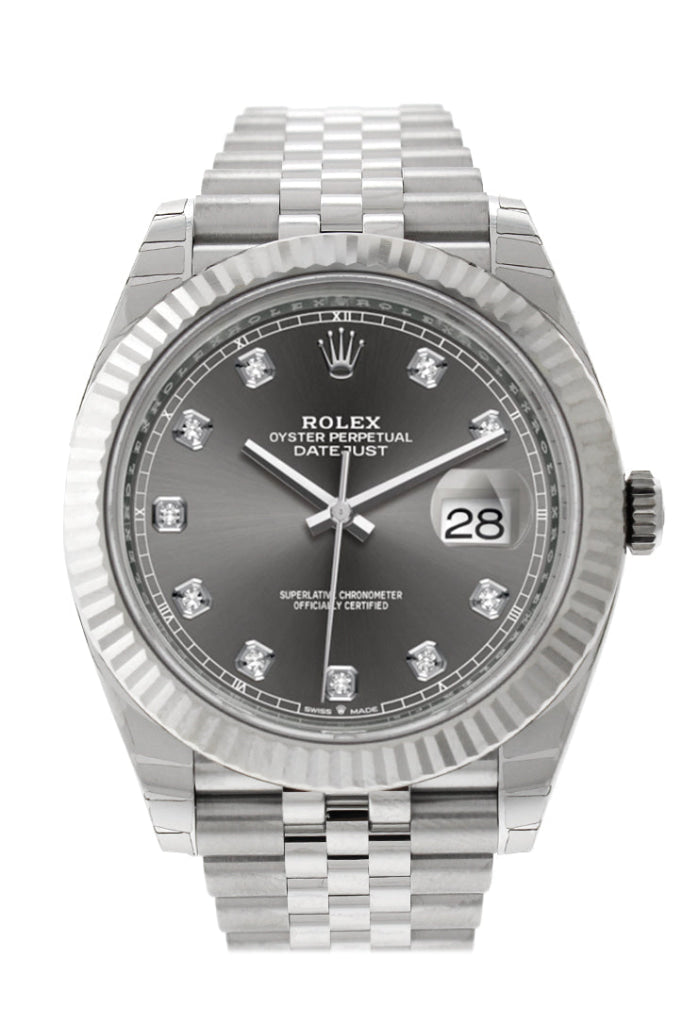 Rolex 126334 Datejust 41 Dark Rhodium Set with Diamonds Dial Gold