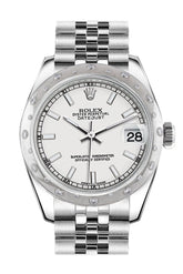 Rolex Datejust 31 White Dial Dome Set With Diamonds Bezel Jubilee Ladies Watch 178344 / None