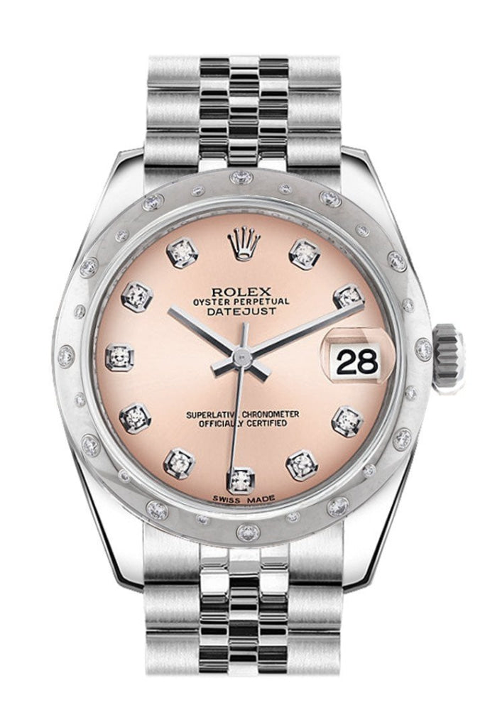 Rolex Datejust 31 PInk Diamond Dial Dome set Diamonds Bezel 178344 WatchGuyNYC