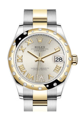 Rolex Datejust 31 Silver Large Vi Diamonds Dial Diamond Bezel Rose Gold Two Tone Watch 278343Rbr