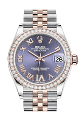 Rolex Datejust 31 Aubergine Vi Diamonds Dial Diamond Bezel Rose Gold Two Tone Jubilee Watch