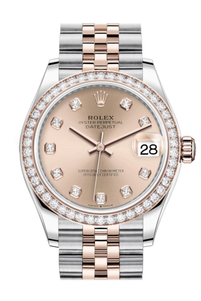 Rose gold rolex diamond bezel top