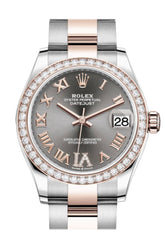 Rolex Datejust 31 Rhodium Vi Diamonds Dial Diamond Bezel Rose Gold Two Tone Watch 278381Rbr 278381