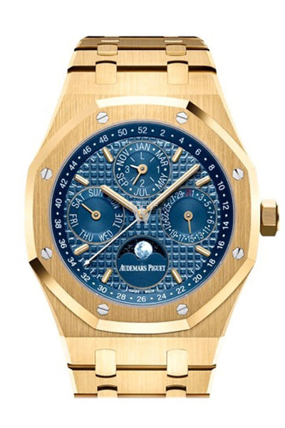 Audemars Piguet Royal Oak 41mm Blue Dial 18K Yellow Gold Men s Watch 2 WatchGuyNYC