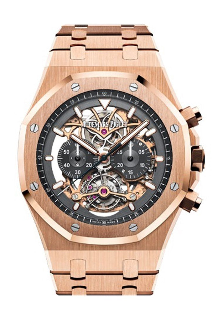 Audemars Piguet Royal Oak Openworked Grande Complication Sapphire Titanium Black Alligator Strap Mens Watch 26065IS.OO.D002CR.01