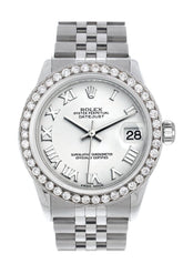 Rolex Custom Diamond Bezel Datejust 31 White Roman Dial Jubilee Ladies Watch 178240 / Si None