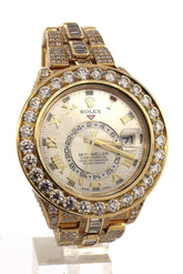 Rolex Custom Diamonds Sky Dweller 42 Silver Dial Gold Mens Watch 326938 Watches