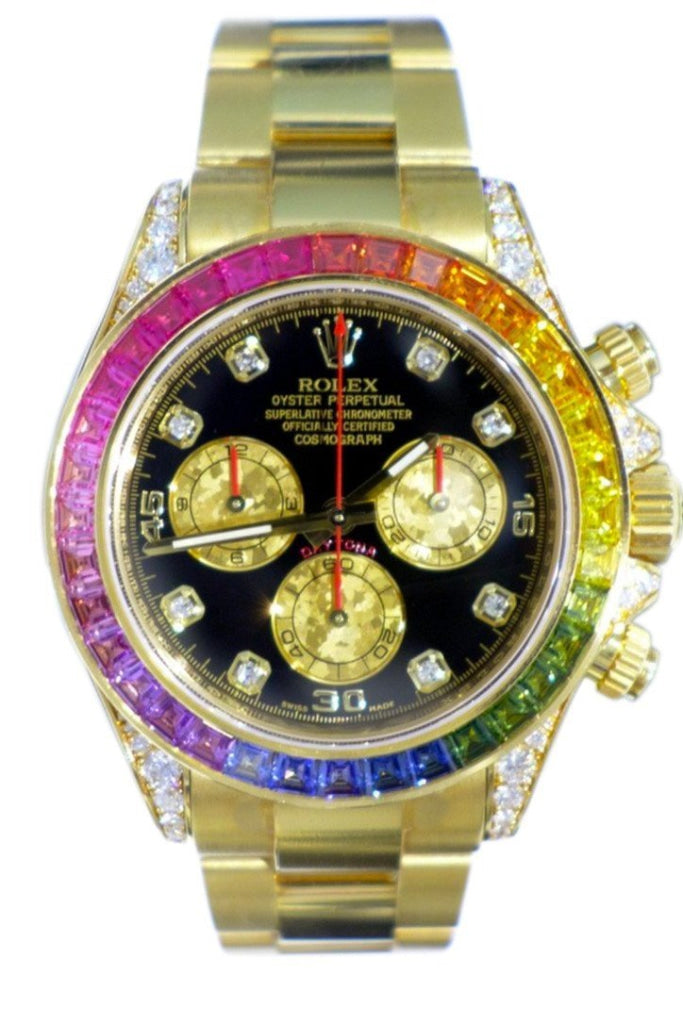 Rolex 116528 Cosmograph Daytona Custom Diamonds Bezel Lugs Mens