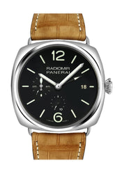 Panerai Radiomir 10 Days Gmt Black Dial Brown Leather Strap Mens Watch Pam00323
