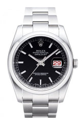 Rolex Datejust 36 Black Dial Stainless Steel Watch 116200