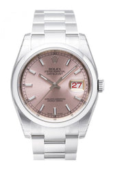 Rolex Datejust 36 Pink Dial Stainless Steel Watch 116200 / None