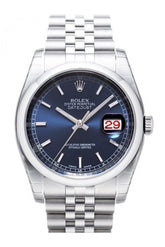 Rolex Datejust 36 Blue Dial Steel Mens Watch 116200 / None
