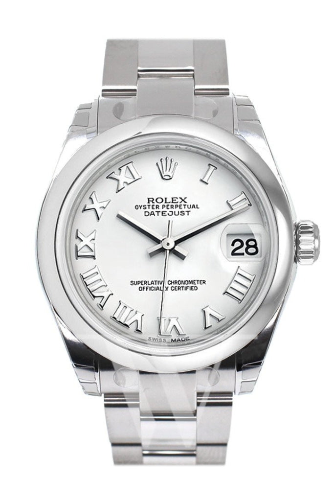 ROLEX 178240 Datejust 31 White Roman Dial Steel Ladies Watch WatchGuyNYC