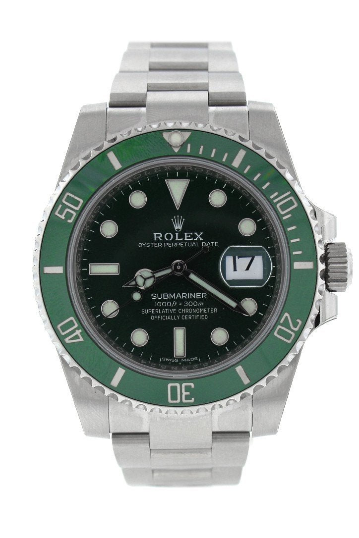 Rolex Submariner 116610LV Hulk Oyster Perpetual Date Mens Watch