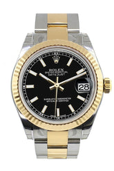 Rolex Datejust 31 Black Dial Fluted Bezel 18K Gold Two Tone Ladies 178273 / None Watch