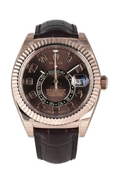 Rolex Sky-Dweller 42 Chocolate Arab Dial 18K Rose Gold Mens Watch 326135