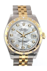 Rolex Datejust 31 Mother Of Pearl Diamonds Dial Diamond Bezel 18K Gold Two Tone Jubilee Ladies
