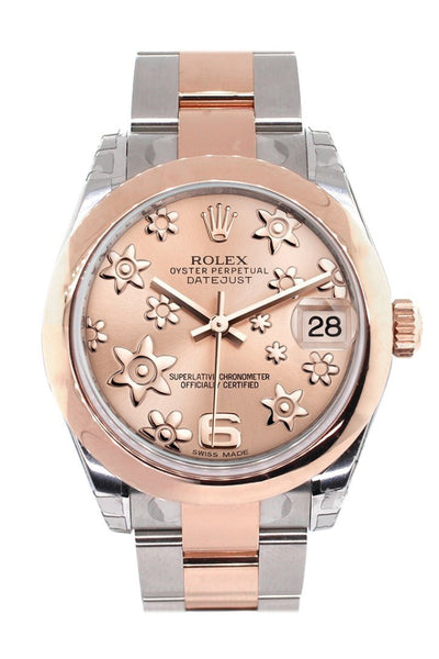 Rolex 178241 Datejust 31 Pink Raised Floral Motif Dial Ladies