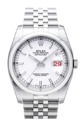 Rolex Datejust 36 White Dial Stainless Steel Jubilee Bracelet Mens Watch 116200 / None